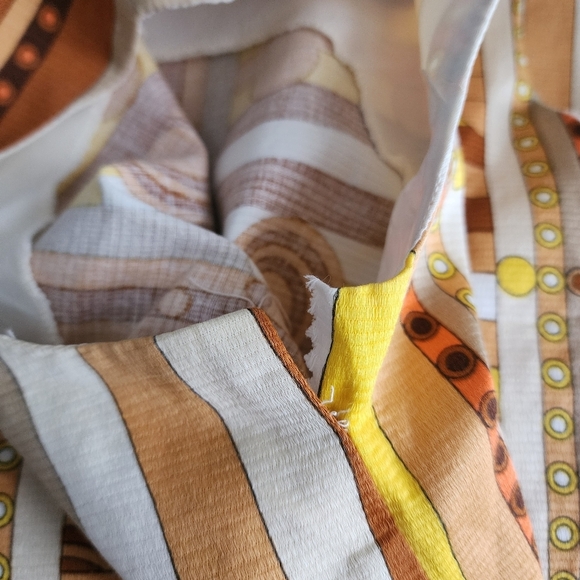 ALEX COLEMAN CA x VINTAGE 60’s 70’s Op Art Geo Spaceage Mod Mini Dress in gold - Picture 5 of 10